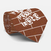 茶色レンガ壁ネックタイ – カスタム文字 ネクタイ (ロール)