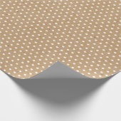 茶色動揺してのクラフトにフェイク白い素朴ドット ラッピングペーパー (角)