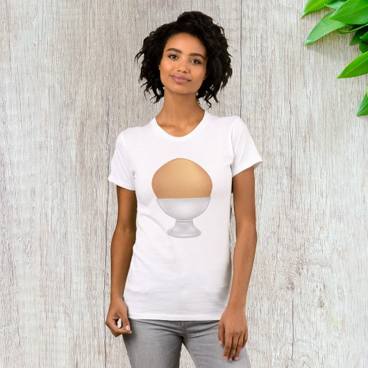 茶色卵の白い卵カップ Tシャツ