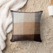 茶色市松模様にのウールの格子縞の布地のテクスチャ。タータンチェック クッション (ブランケット)