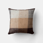 茶色市松模様にのウールの格子縞の布地のテクスチャ。タータンチェック クッション (裏面)