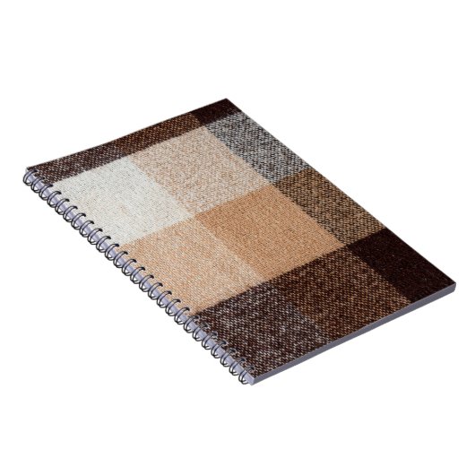 茶色市松模様にのウールの格子縞の布地のテクスチャ。タータンチェック ノートブック (右側)