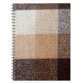 茶色市松模様にのウールの格子縞の布地のテクスチャ。タータンチェック ノートブック (正面)