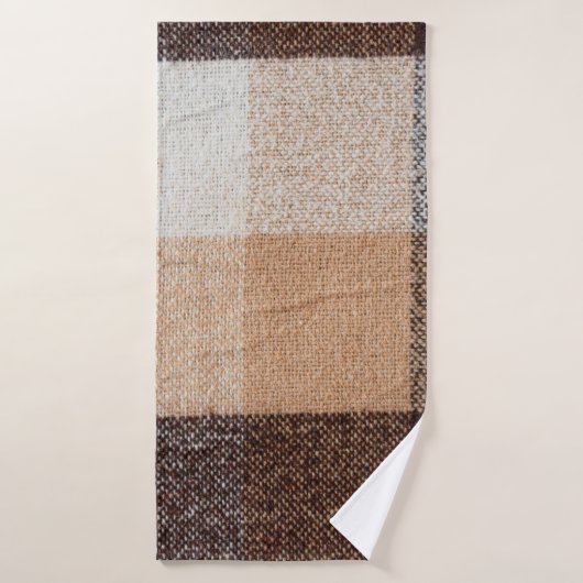 茶色市松模様にのウールの格子縞の布地のテクスチャ。タータンチェック バスタオル (バスタオル)