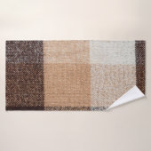 茶色市松模様にのウールの格子縞の布地のテクスチャ。タータンチェック バスタオル (バスタオル)