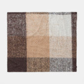 茶色市松模様にのウールの格子縞の布地のテクスチャ。タータンチェック  フリースブランケット (正面(横))