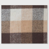 茶色市松模様にのウールの格子縞の布地のテクスチャ。タータンチェック  ラッピングペーパー (フラット)