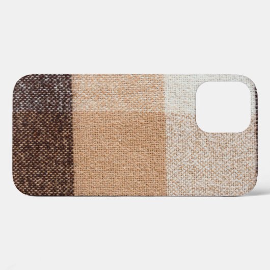 茶色市松模様にのウールの格子縞の布地のテクスチャ。タータンチェック  Case-Mate iPhoneケース (裏面 (横))