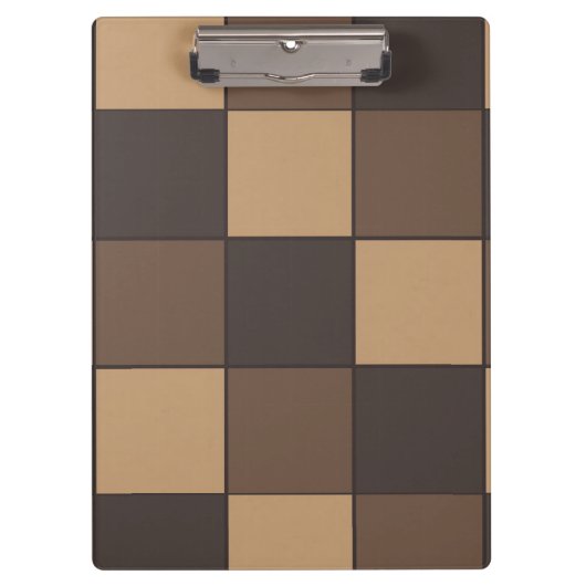 茶色市松模様に クリップボード (正面)
