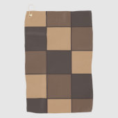 茶色市松模様に ゴルフタオル (正面)