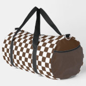 茶色市松模様に ダッフルバッグ (右コーナー)