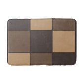 茶色市松模様に バスマット (正面)