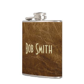 茶色擦り切れた革 フラスク (左)