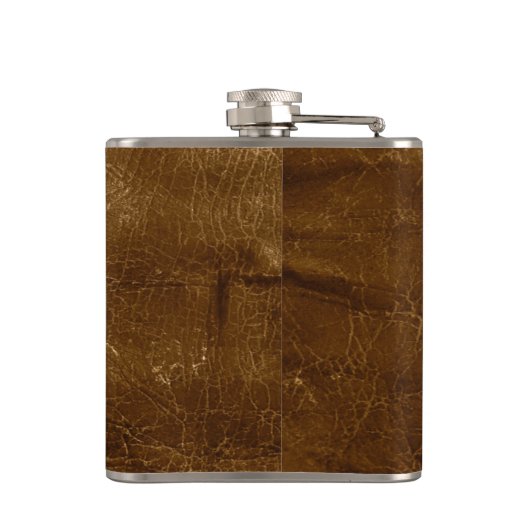 茶色擦り切れた革 フラスク (裏面)