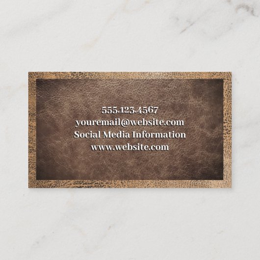 茶色擦り切れた革 名刺 (裏面)