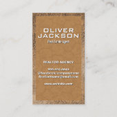 茶色擦り切れた革 名刺 (正面)