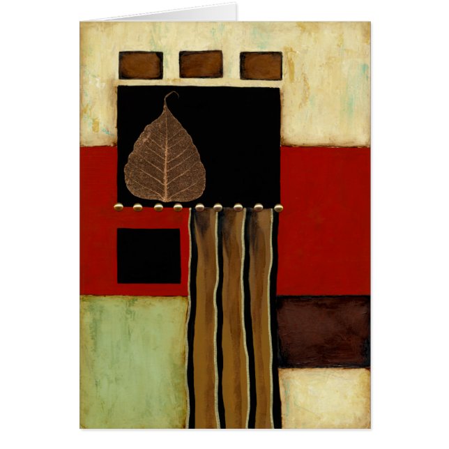 茶色数々のの葉を絵画持つ着色パネル (正面)