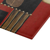 茶色数々のの葉を絵画持つ着色パネル カッティングボード (角)