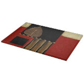 茶色数々のの葉を絵画持つ着色パネル カッティングボード (角)