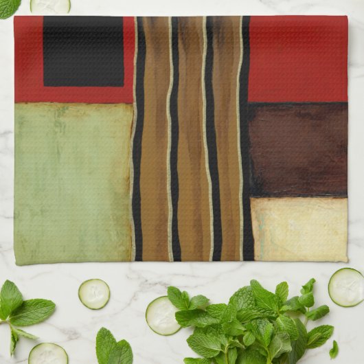 茶色数々のの葉を絵画持つ着色パネル キッチンタオル (折り畳み)