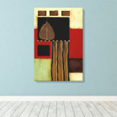 茶色数々のの葉を絵画持つ着色パネル キャンバスプリント (インサイチュ (ウッドフロア))