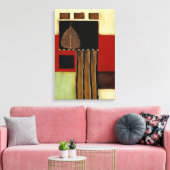 茶色数々のの葉を絵画持つ着色パネル キャンバスプリント (インサイチュ (リビング))