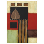 茶色数々のの葉を絵画持つ着色パネル クリップボード (裏面)