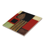 茶色数々のの葉を絵画持つ着色パネル タイル (側面)