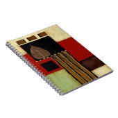 茶色数々のの葉を絵画持つ着色パネル ノートブック (右側)