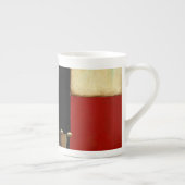 茶色数々のの葉を絵画持つ着色パネル ボーンチャイナマグカップ (右)