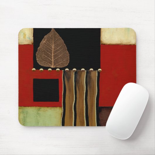 茶色数々のの葉を絵画持つ着色パネル マウスパッド (マウス)