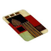 茶色数々のの葉を絵画持つ着色パネル マグネット (右側)