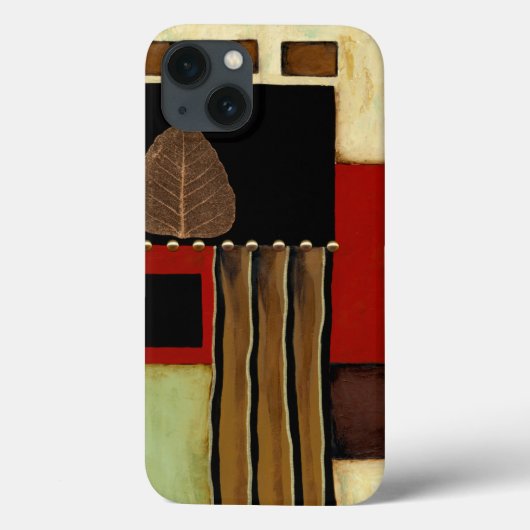 茶色数々のの葉を絵画持つ着色パネル Case-Mate iPhoneケース (裏面)
