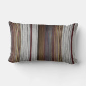 茶色数々の、錆、灰色の色の織物 ランバークッション (裏面)