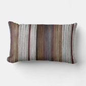 茶色数々の、錆、灰色の色の織物 ランバークッション (正面)