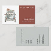 茶色水彩タクシー採用タクシー運転士サービス 名刺 (正面/裏面)