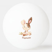 茶色水彩小ウサギ 卓球ボール (裏面)