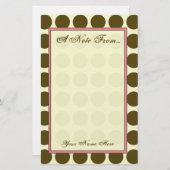 茶色水玉模様ファッション文房具 便箋 (正面/裏面)