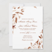 茶色水色紅葉結婚式招待状 招待状 (正面)