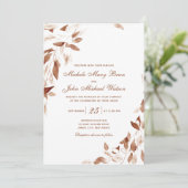 茶色水色紅葉結婚式招待状 招待状 (スタンド正面)