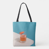 茶色澄んの液体を入れた飲用ガラス トートバッグ (裏面)