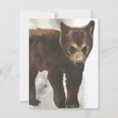 茶色熊の子の水色ノートカード ノートカード (裏面)