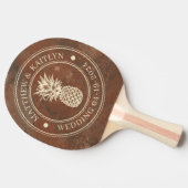 茶色砂岩パイナップルウェディングネーム 卓球ラケット (横)