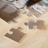 茶色素晴らしの馬がビーチに ジグソーパズル (側面)