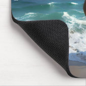 茶色素晴らしの馬がビーチに マウスパッド (コーナー)