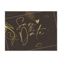 茶色素朴と白のセーブ・ザ・デート案内