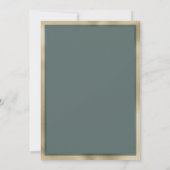 茶色素朴のオレンジ色の金ゴールドミント結婚フローラ 招待状 (裏面)