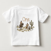 茶色素朴のカウボーイの西は1歳の誕生日だった ベビーTシャツ (裏面)