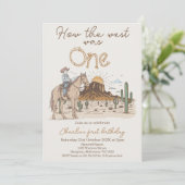 茶色素朴のカウボーイの西は1歳の誕生日だった 招待状 (スタンド正面)