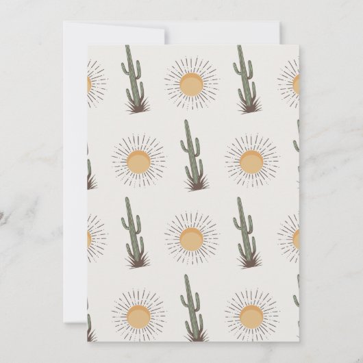 茶色素朴のカウボーイの西は1歳の誕生日だった 招待状 (裏面)